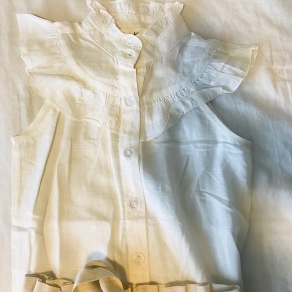 Sassy Minor Wide Leg Paperbag Pants and Blouse Set - Picture 2 of 8